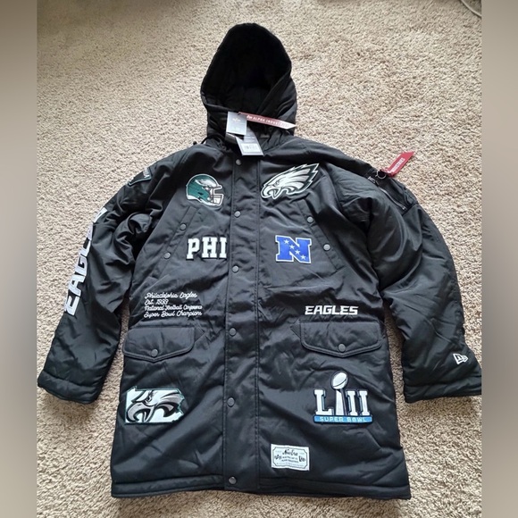 Alpha Industries Other - New Era x Alpha Industries Philadelphia Eagles Parka Mens Black Coat Sz xl